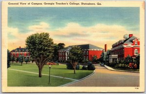 Statesboro Georgia GA, 1955 View Campus, Georgia Teacher's College, Postcard