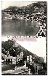 Old Postcard Menton Vue Generale And the border