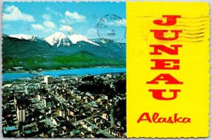 1980's Juneau Alaska Beautiful Capitol City Posted Buildings Posted Postcard