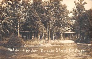 Angola Indiana Cobble Stone Cottage Real Photo Antique Postcard K62716