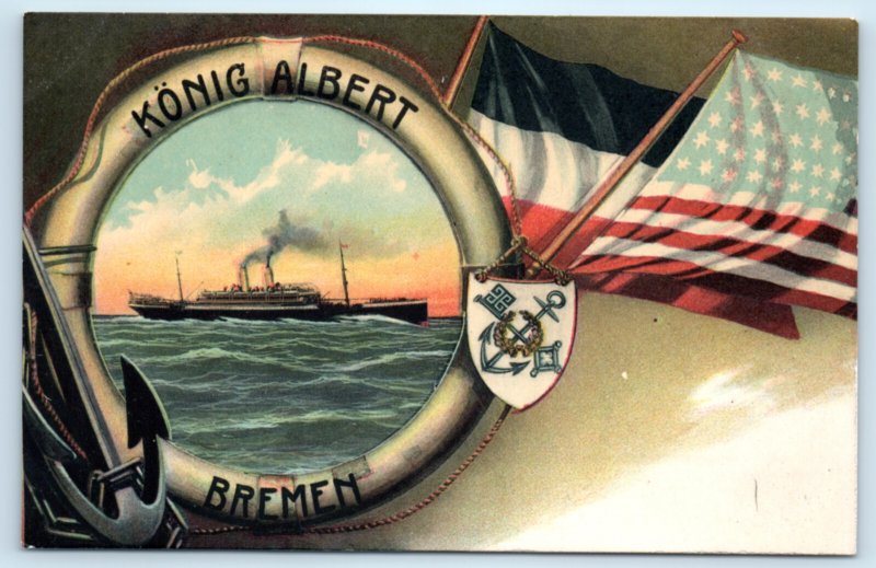 Steamer Koning Albert Steamship Postcard Ocean Liner Ship