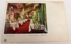 Circa 1900-10 Inside View Palm Room, Hotel Lenox, Boston, Vintage Postcard P31