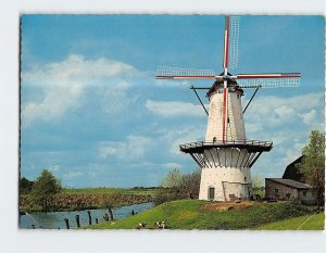 Postcard Dutch Windmill, Deil, Netherlands