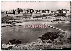 Postcard Moderne Saint Malo Bon Secours Beach View From Grand Bey