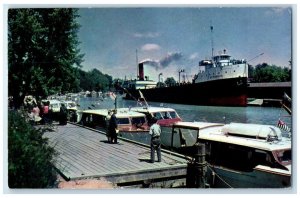 c1950's Steamship Inland Deep Water Port Wallaceburg Ontario Canada Postcard