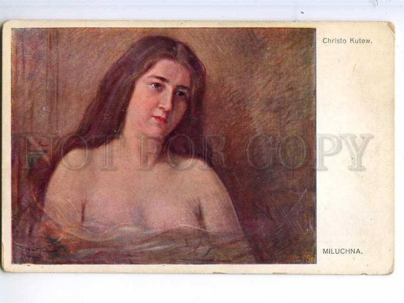 245072 NUDE Woman Miluchna ART NOUVEAU by CHRISTO KUTEW old PC