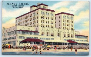 SANTA MONICA, CA Cailifornia ~ CHASE HOTEL 1949 Linen Roadside  Postcard