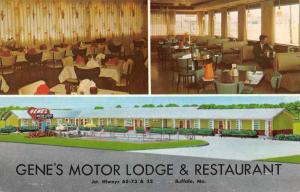 Buffalo Missouri Genes Motor Lodge Multiview Antique Postcard K88298