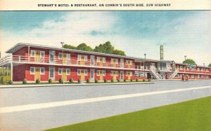 CORBIN, Kentucky KY   STEWART'S MOTEL~CAFE  Standard Oil Gas  ROADSIDE  Postcard