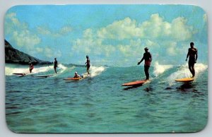 Waikiki Surfers  Hawaii    Postcard