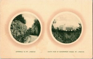 Bermuda Multi View Mt. Langton Entrance, Gov't House Vintage Postcard F60