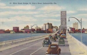 Florida Jacksonville Main Street Bridge Across St Johns River 1951 Curteich