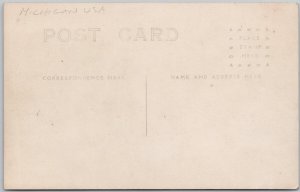 Interior Office Scene Two Men Reading Newspapers Michigan ?? RPPC Postcard H80