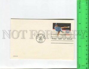 466543 1980 USA winter olympic figure skating 1980 Postal Stationery First Day