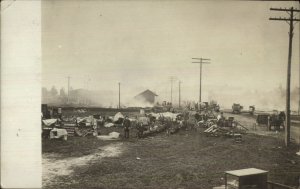 Morley MI Michigan 1909 Town Fire Real Photo Postcard