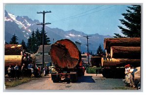 Postcard OR Logging In Oregon Large Log On Truck