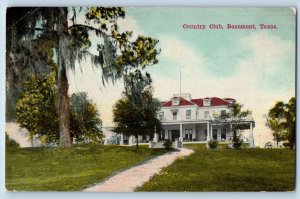 Beaumont Texas Postcard Country Club Building Exterior View 1910 Antique Vintage
