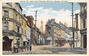 Corner St John Fabrique Streets Quebec Canada 1910c postcard