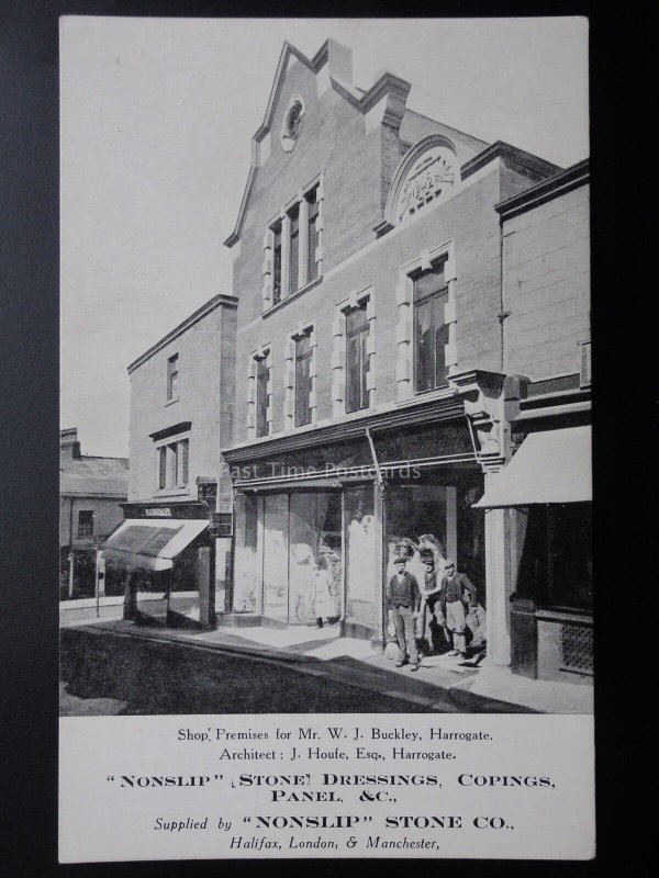 Advert: Shop Premises for MR W.J.BUCKLEY, HARROGATE, ARCHITECT - Old Postcard