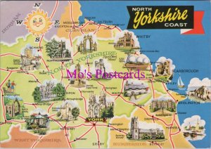 Maps Postcard - Map of The North Yorkshire Coast   RR20660