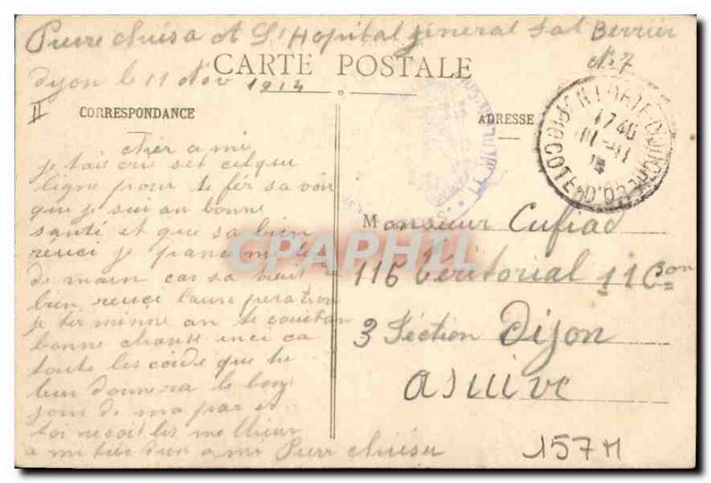 Postcard Old Lion Dijon General Hospital