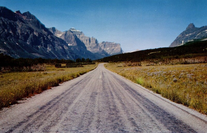 USA Going To The Sun Highway Glacier National Park Montana Chrome Postcard 09.85
