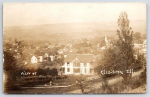 Elizabeth IL Tree Stands Above Beautiful Home~Dirt Rd~Neighborhood RPPC 1909 PC