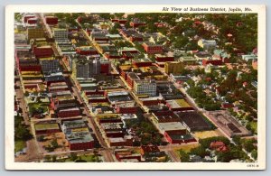 Joplin Missouri~Air View Of Business District Bldg Area~1940s Linen Postcard