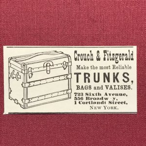 1884 Victorian Print Ad Trunks, Bags & Valises Crouch & Fitzgerald N.Y. 2V1-27