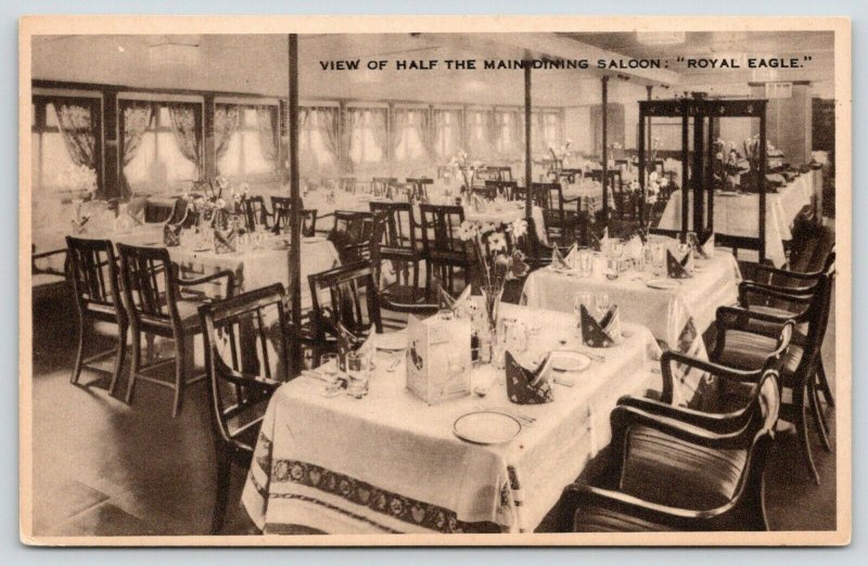 Steamship Royal Eagle~Steamer Main Dining Saloon~General Steam Navigation~1930s