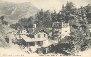 Switzerland Salvan la gare ligne Martigny - Chamonix railway station 