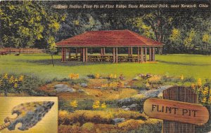 Newark Ohio 1954 Postcard Historic Flint Pit Ridge State Memorial Park