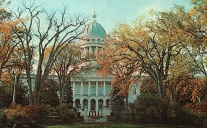 Vintage Postcard State Capitol Majestic Oaks & Elms Kennebec River Augusta Maine