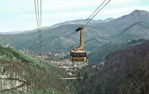 Vintage Postcard Panoramic View Aerial Tramway Tourist Attraction Gatlinburg TN