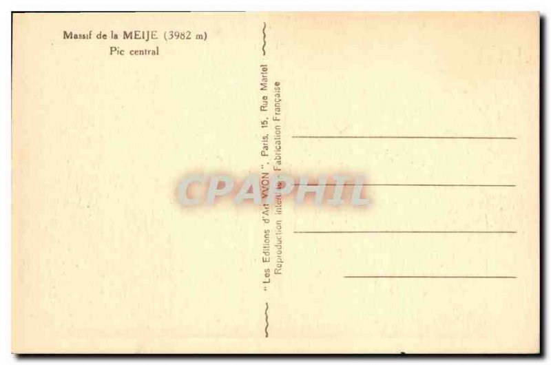 Old Postcard Massif Meije