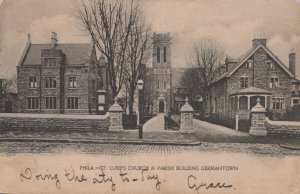 Postcard St Luke's Church & Parish Building Germantown Philadelphia PA