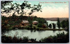 Postcard Rideau River Ontario c1908 View at Foster’s Lock Senic View