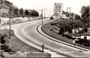 Real Photo PC Mark Twain Toll Free Memorial Bridge Approach Hannibal Missouri