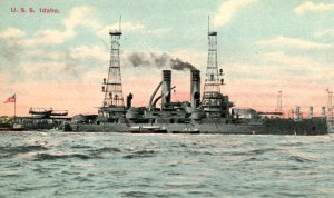 USS Idaho  Battleship Postcard Navy Ship