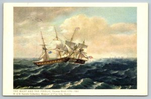The Wasp and The Frolic  Thomas Birch US Navy   Postcard
