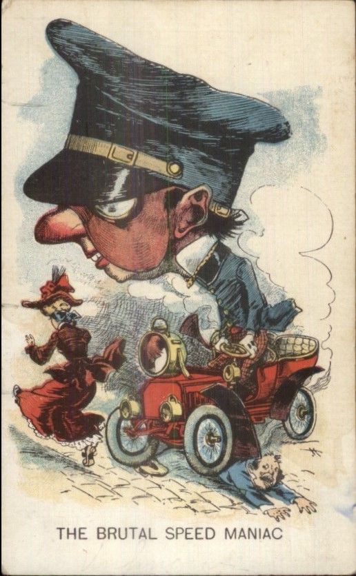 Vinegar Valentine Caricature Auto Car Brutal Speed Maniac C1905 Postcard Hippostcard