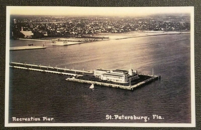 Vintage Photo Print Recreation Pier St. Petersburg Florida Postcard