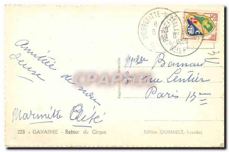 Old Postcard Back Gavarnie Circus