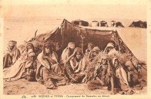 Postcard Scenes et Types 1136 Encampment Of Nomads in The Desert North Africa