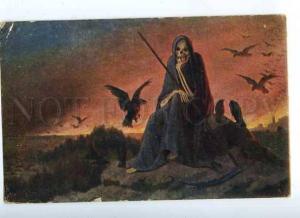 186278 RUSSIA Wenig tired DEATH Vintage Luban #45 postcard