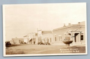 HIGHMORE SD BUSINESS STREET ANTIQUE REAL PHOTO POSTCARD RPPC