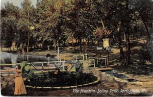 Springfield Missouri Doling Park Fountain Antique Postcard J51169