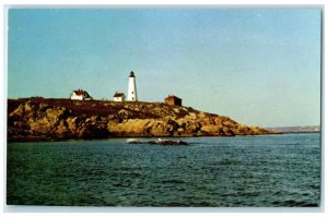 c1960 Bakers Island Coast Guard Lighthouse Salem Massachusetts Vintage Postcard