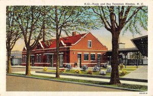 Kinston North Carolina Train And Bus Terminal Linen Antique Postcard KK922