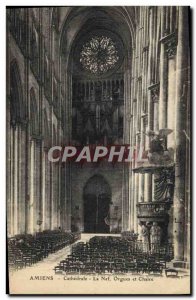 Old Postcard Organ Organ Amiens The nave and pulpit